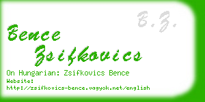 bence zsifkovics business card